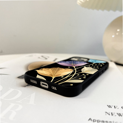 Delicate Multicolor Flowers Glass Case