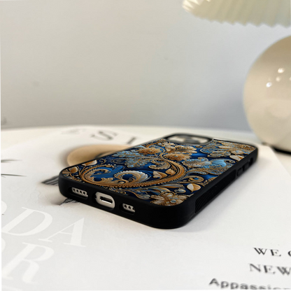 Golden Ocean Bloom Glass Case