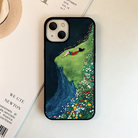 Flower Resting Mind Glass Case