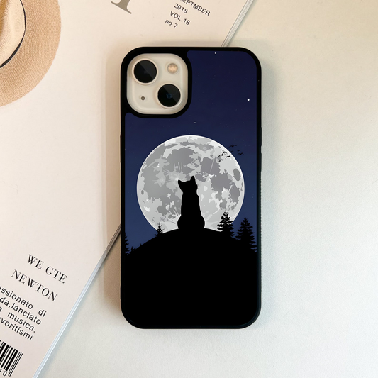 Moonlight Howl Silhouette Glass Case