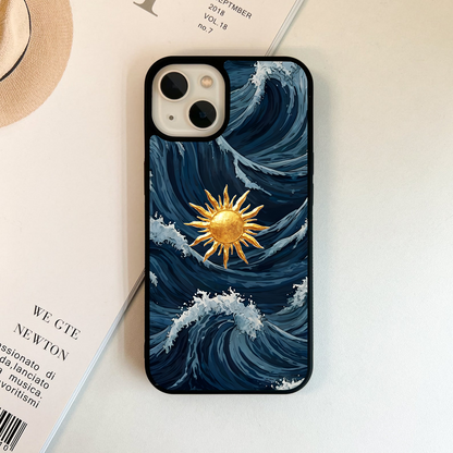 Golden Wave Rise Glass Case