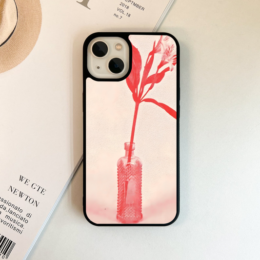 Red Petal Silence Glass Case