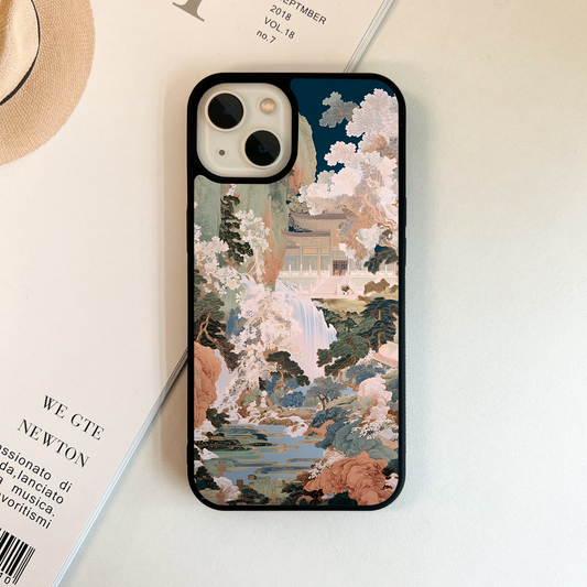 Abstract Waterfall Wall Glass Case