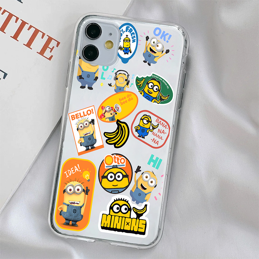 Minion Sticker Pattern Soft Clear Silicon Case Cover