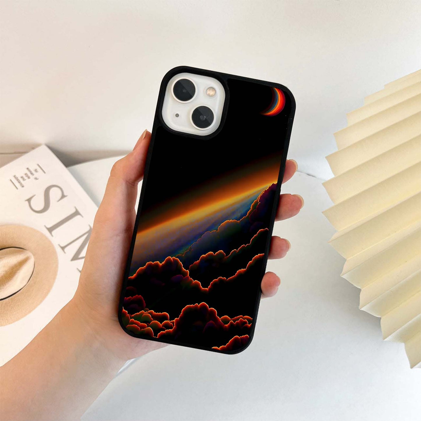 Evokes celestial Clouds Glass Case