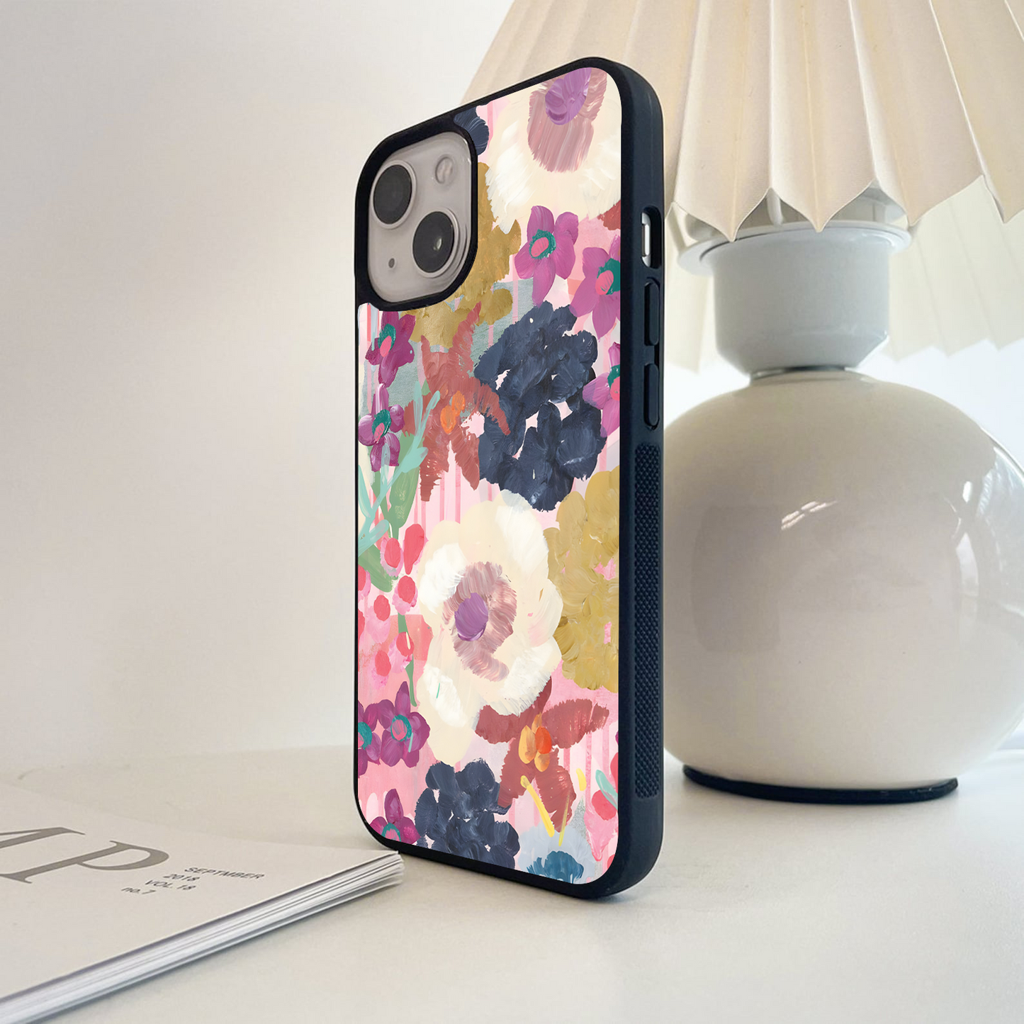 Petal Paint Splash Glass Case