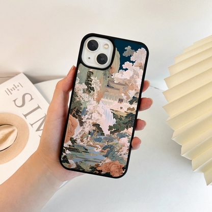 Abstract Waterfall Wall Glass Case