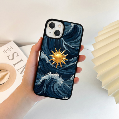 Golden Wave Rise Glass Case