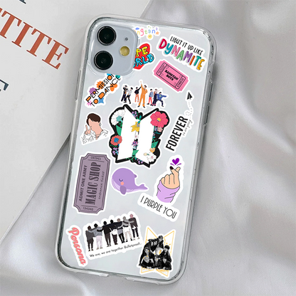 BTS Sticker Pattern V2 Soft Clear Silicon Case Cover