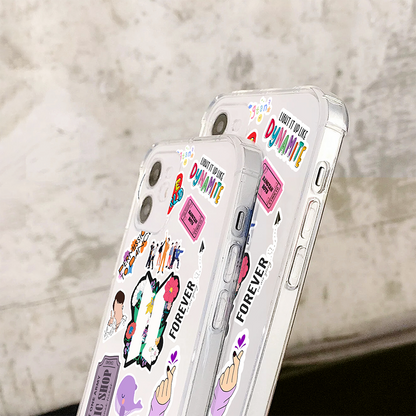 BTS Sticker Pattern V2 Soft Clear Silicon Case Cover