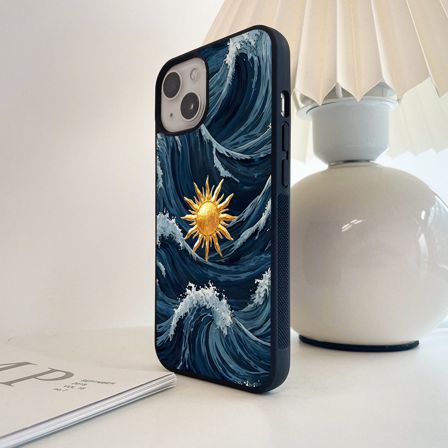 Golden Wave Rise Glass Case