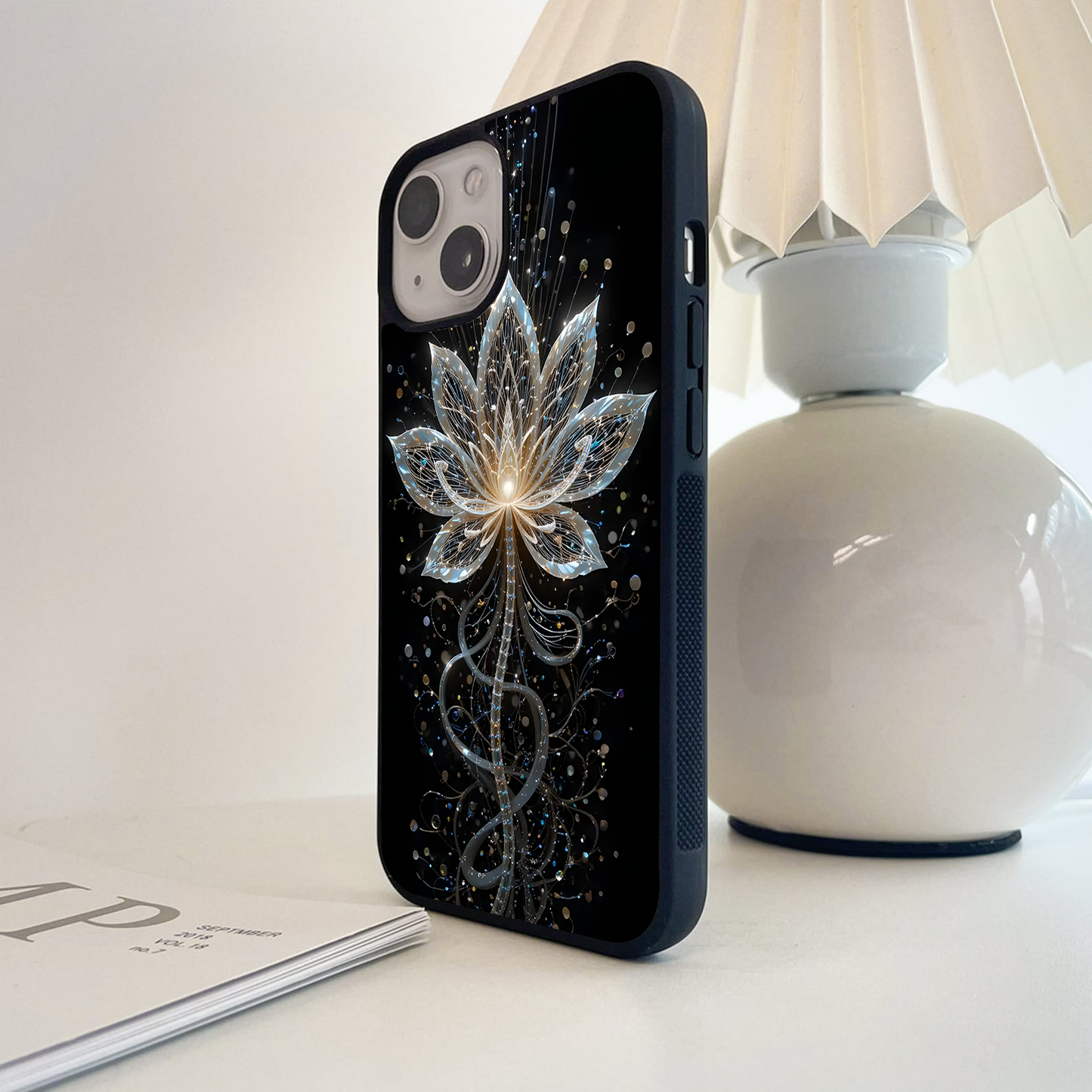Crystal Lotus Glow Glass Case