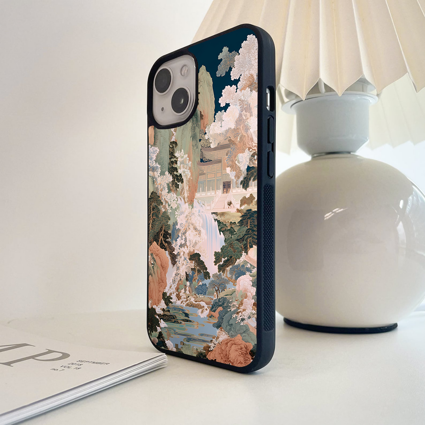 Abstract Waterfall Wall Glass Case