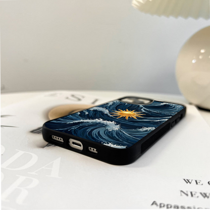 Golden Wave Rise Glass Case