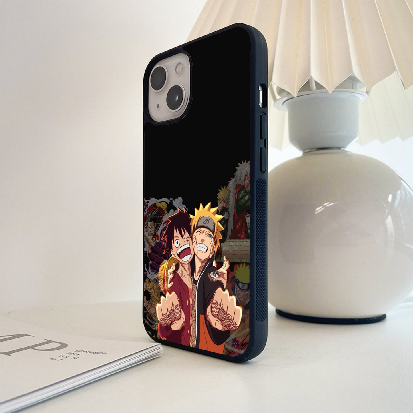 Luffy X Naurto Punch Glass Case