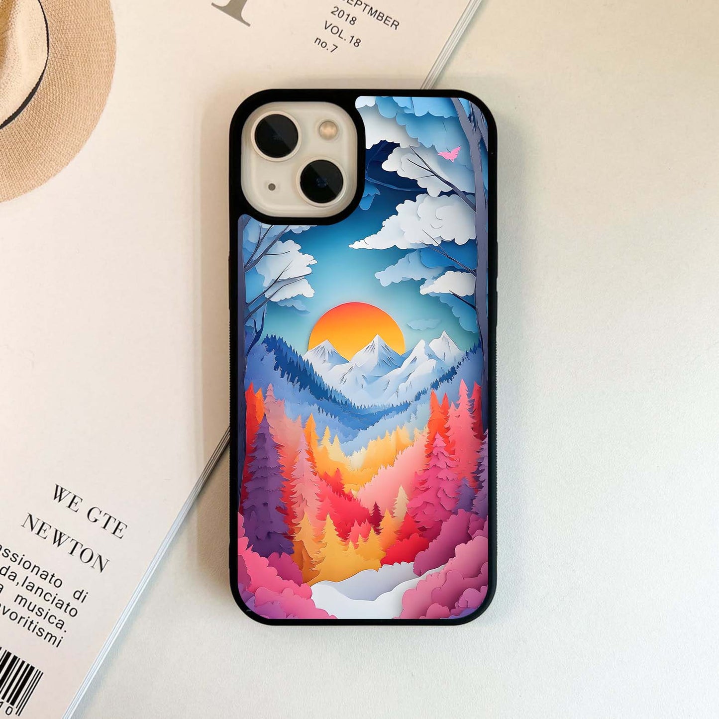 Dreamy Sunset Pines Glass Case