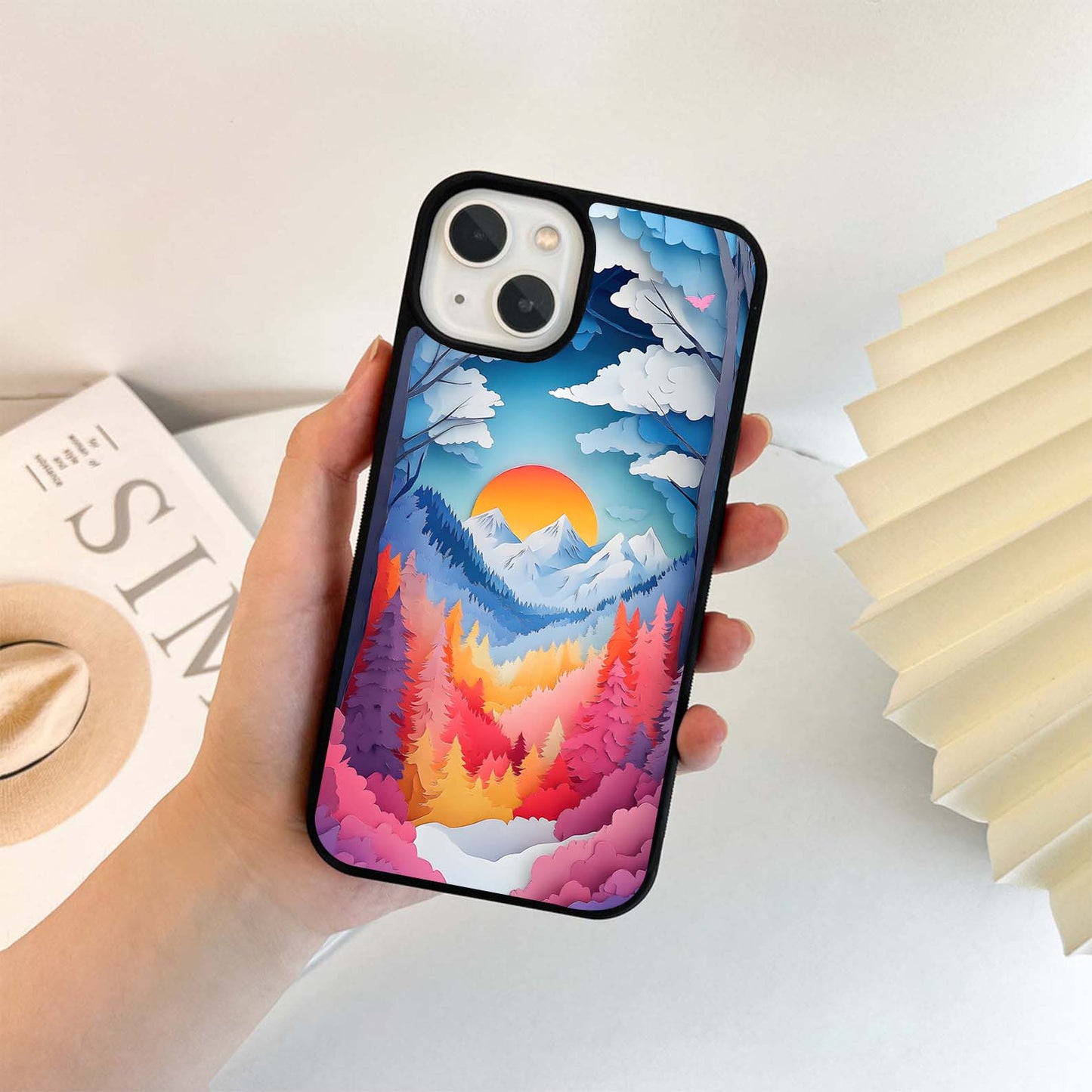 Dreamy Sunset Pines Glass Case