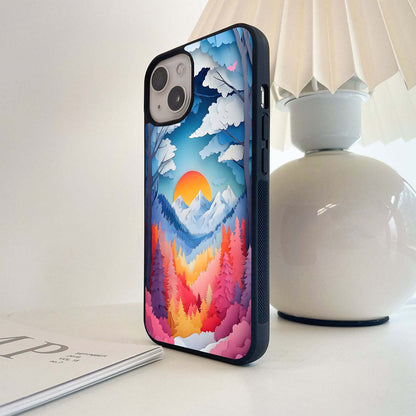 Dreamy Sunset Pines Glass Case