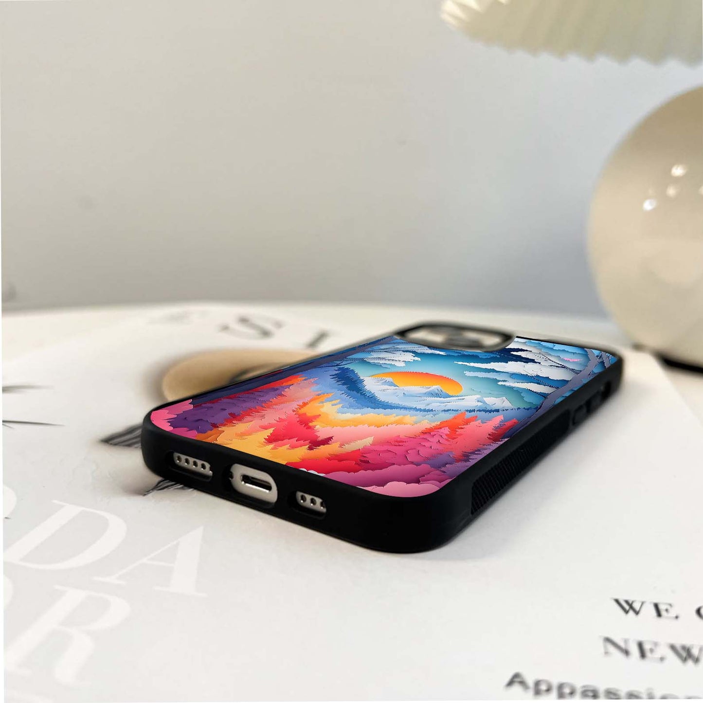 Dreamy Sunset Pines Glass Case