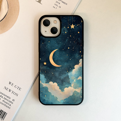 Crescent Galaxy Moon Glass Case