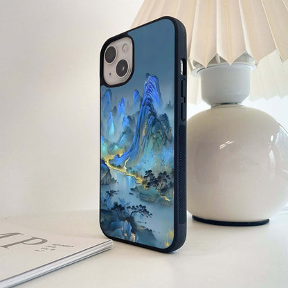 Mystic Azure Peaks Glass Case