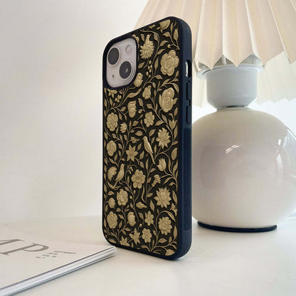 Golden Floral Majesty Glass Case