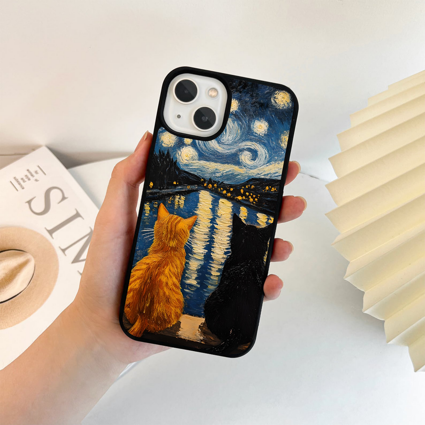 Starry River Cats Glass Case