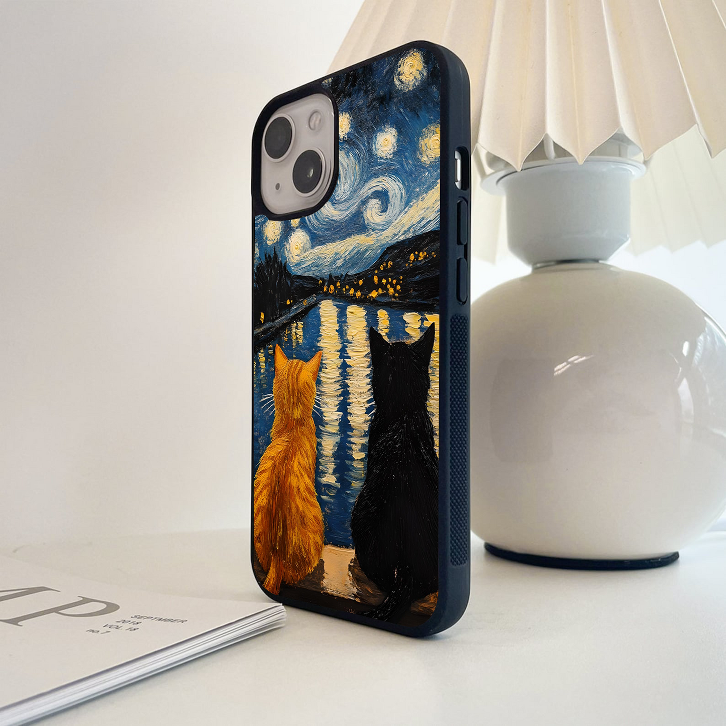 Starry River Cats Glass Case