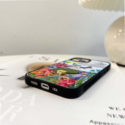 Floral Meadow Skies Glass Case