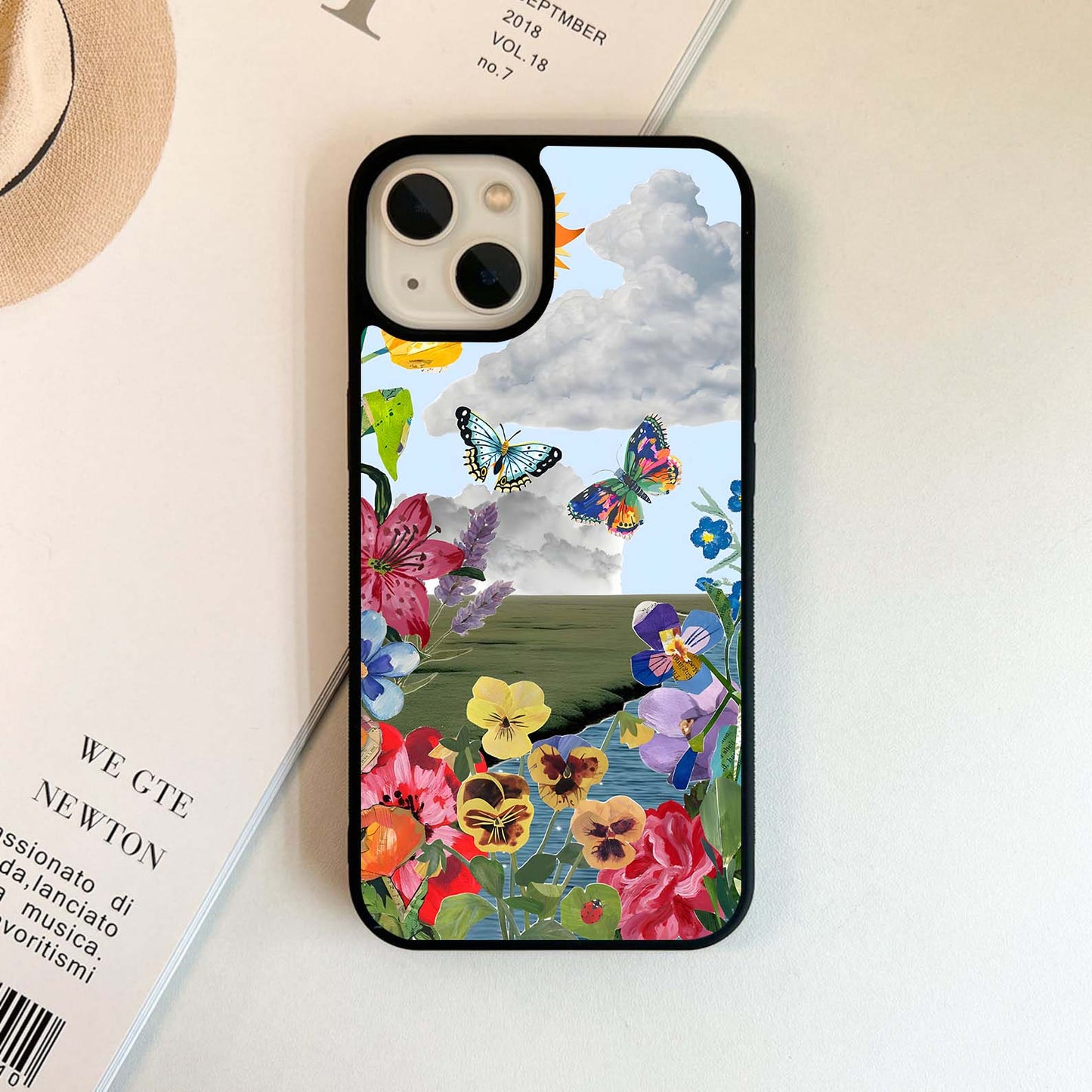 Floral Meadow Skies Glass Case