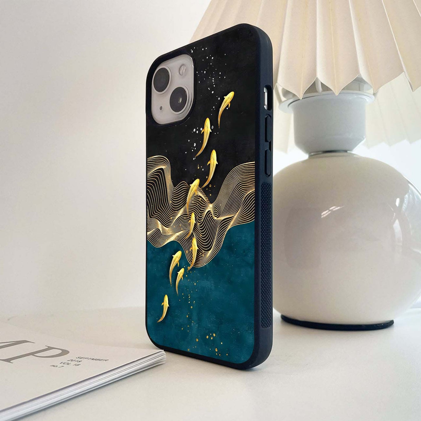 Golden Flow Symphony Glass Case