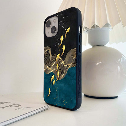 Golden Flow Symphony Glass Case