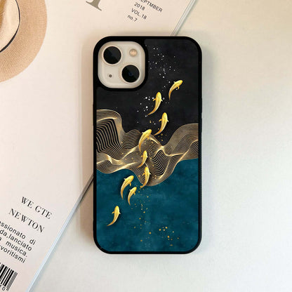 Golden Flow Symphony Glass Case