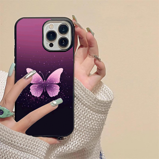 Cute Stary Butterfly Glass Case