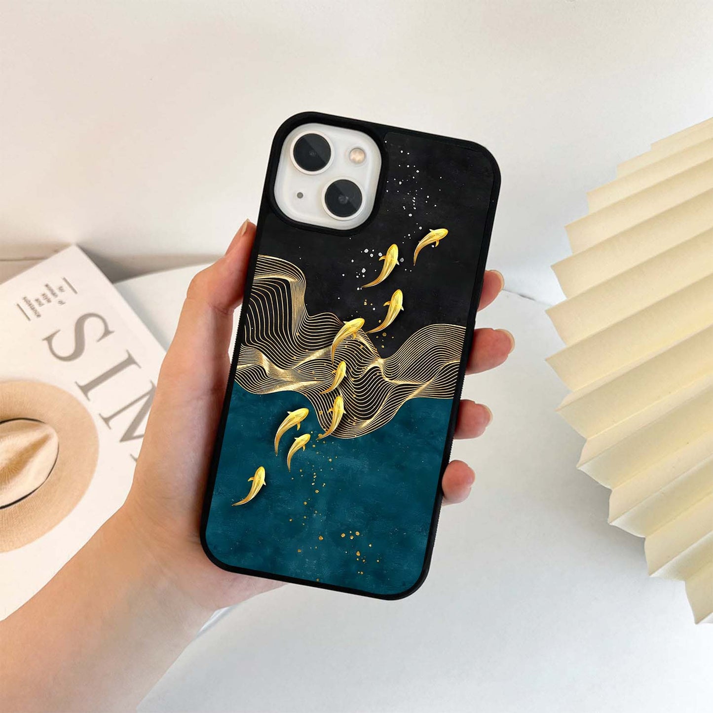 Golden Flow Symphony Glass Case