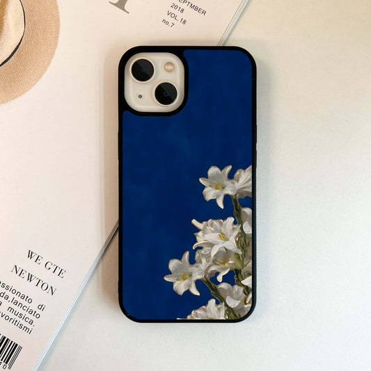 Floral White Lily  Glass Case