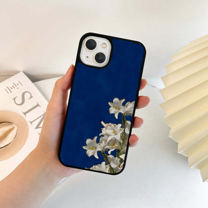 Floral White Lily  Glass Case