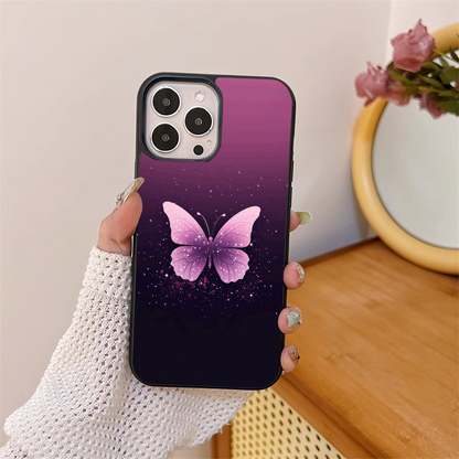 Cute Starry Butterfly Glass Case