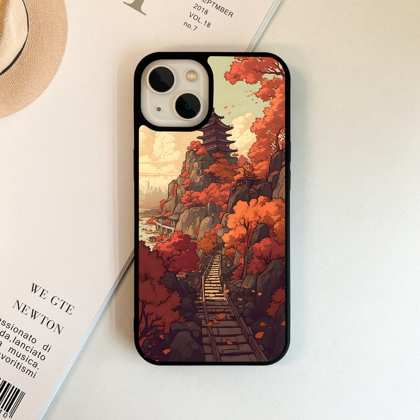 Orange Autumn Path Glass Case