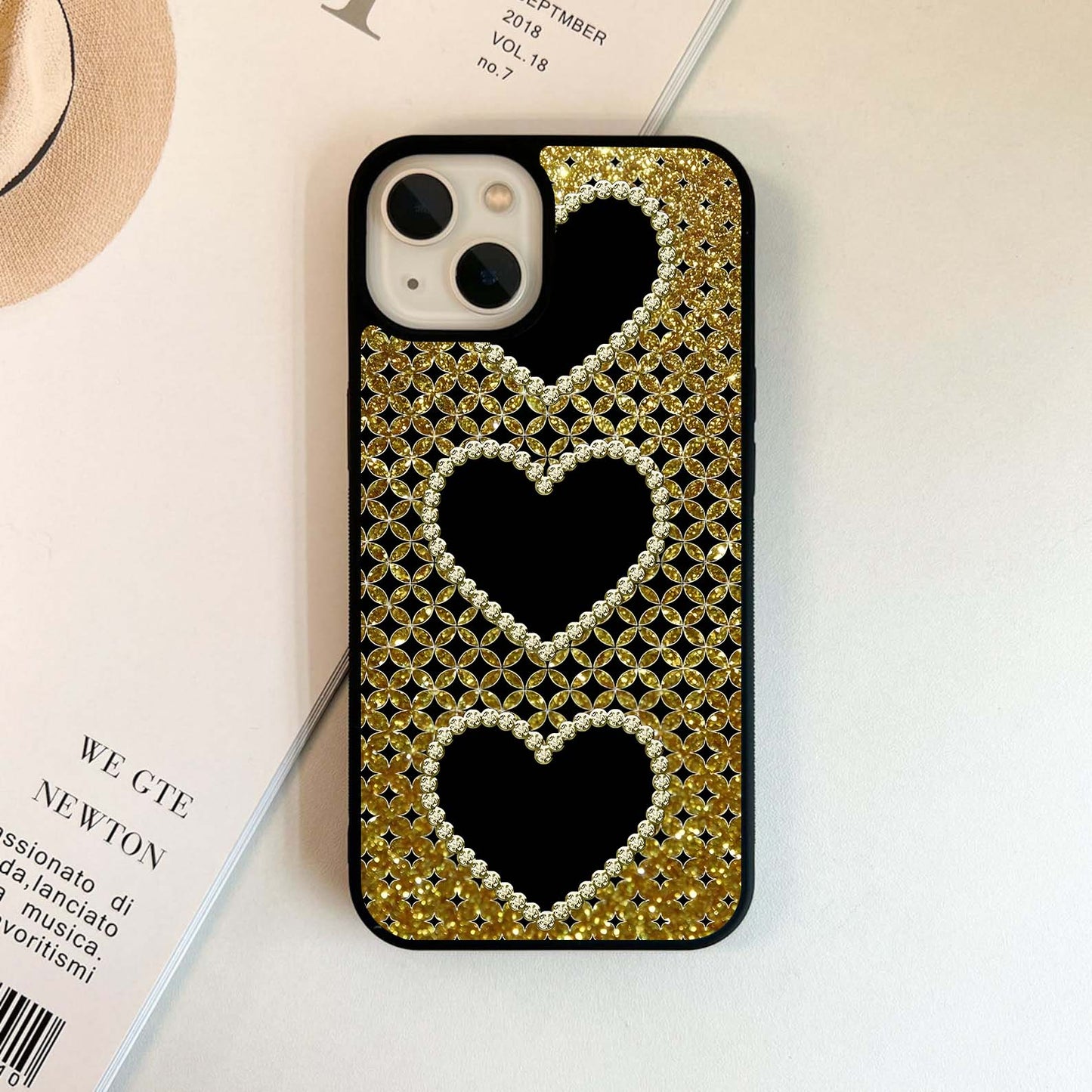 Golden Heart Glow Glass Case