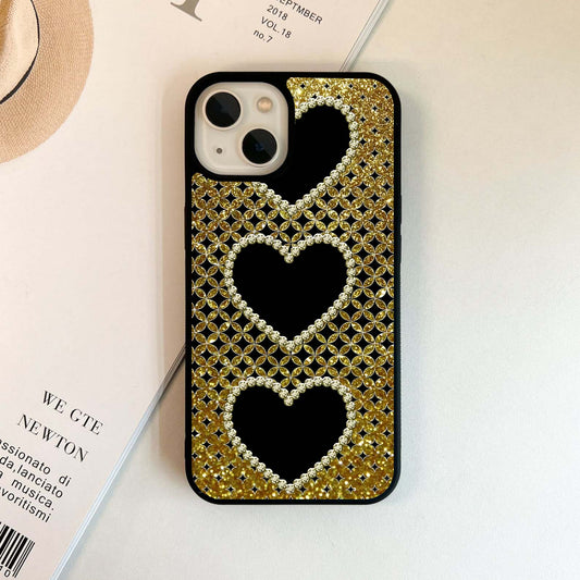 Golden Heart Glow Glass Case