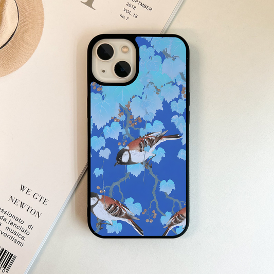 Frosted Bird Nest  Glass Case