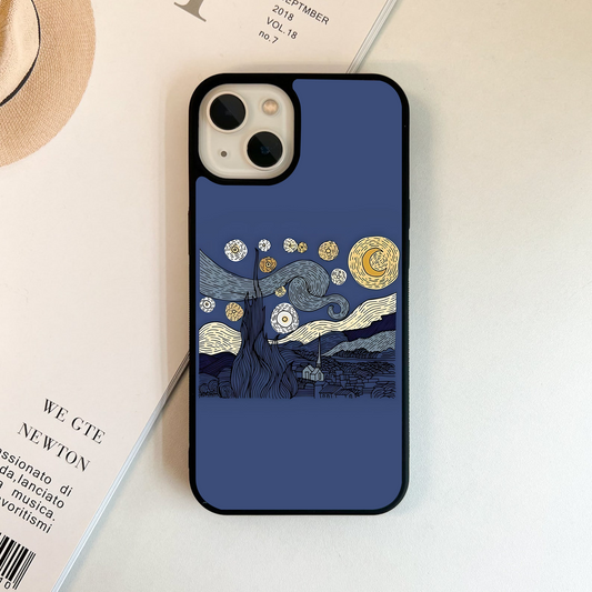 Galaxy In Sketch Glass Case