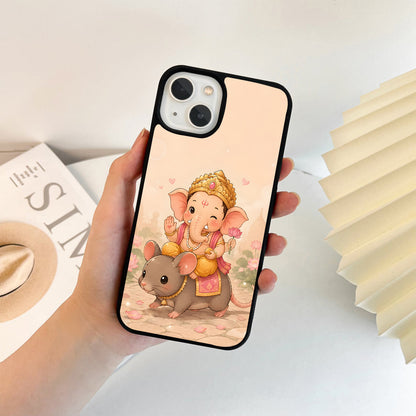 Cute Ganesha Mouse Ride Glass Case