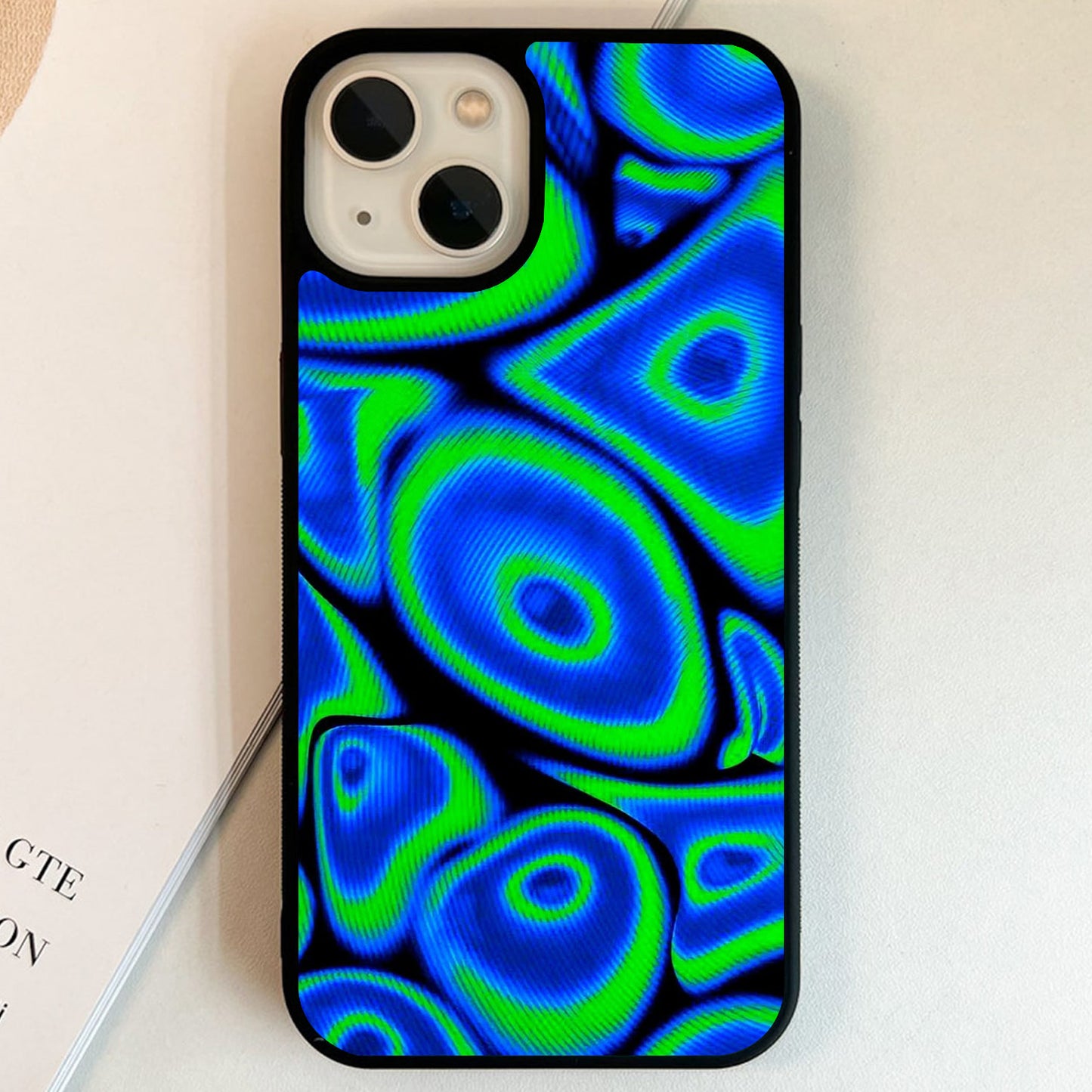 Electric Blue Illusion Glass Case