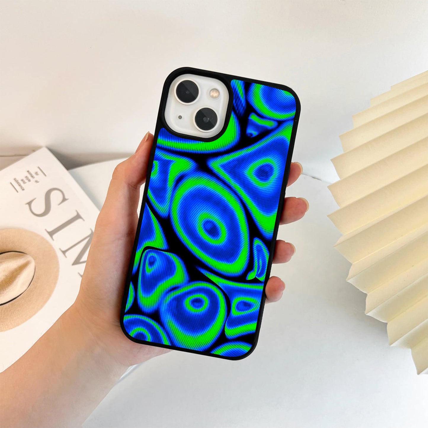 Electric Blue Illusion Glass Case