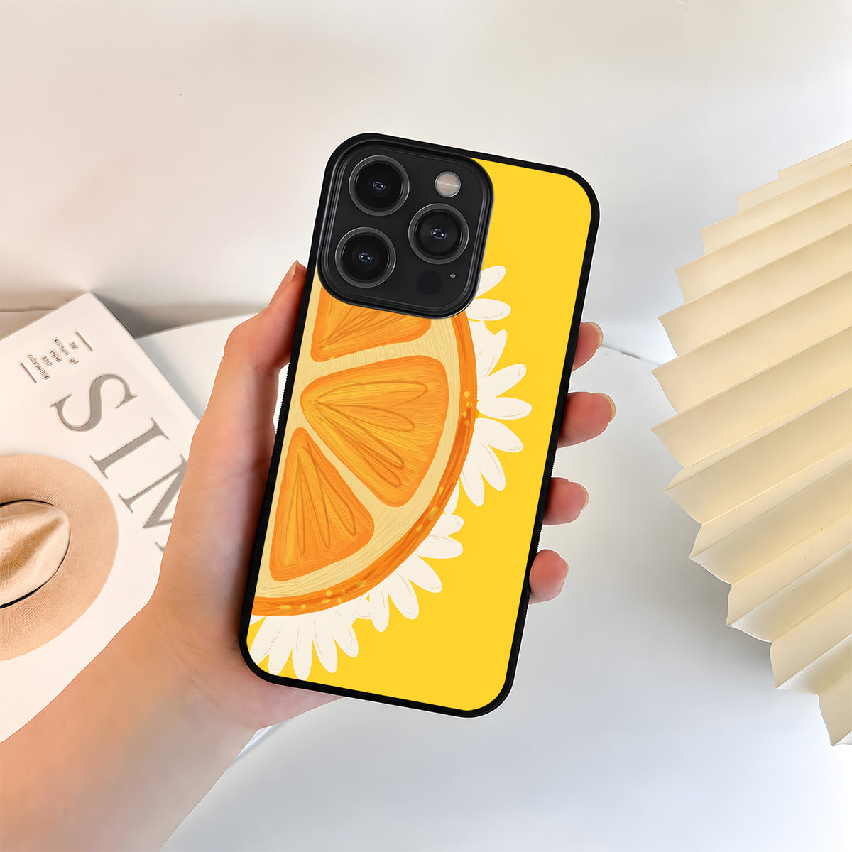 Citrus Daisy Slice Glass Case