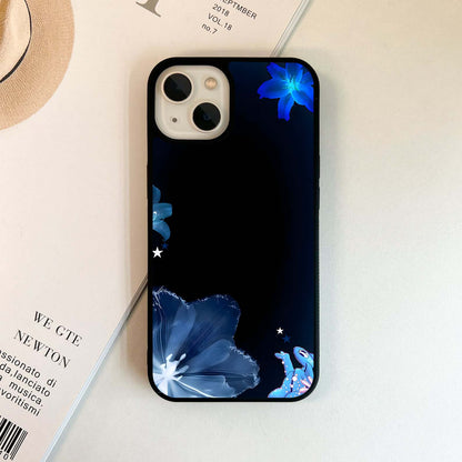 Blue Dream Flowers Glass Case