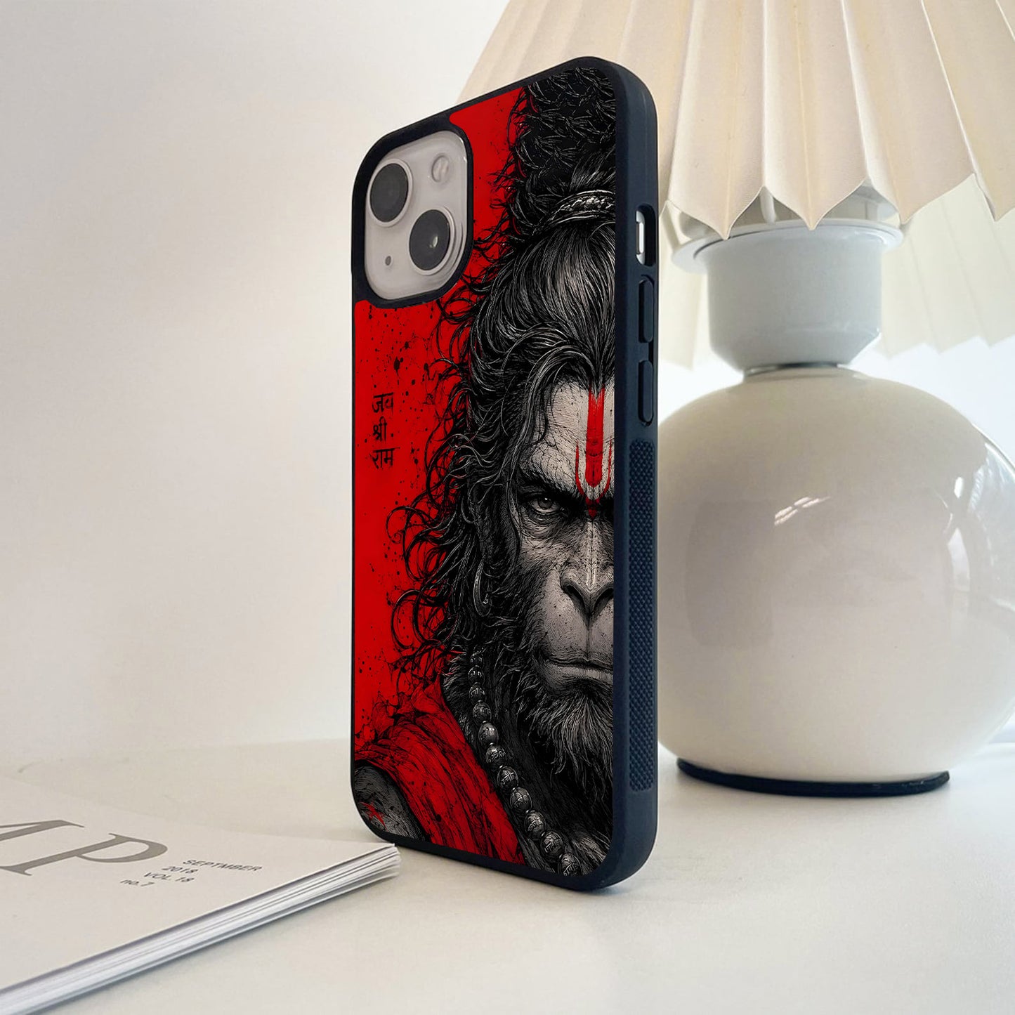 Divine Hanuman Peaceful Glass Case