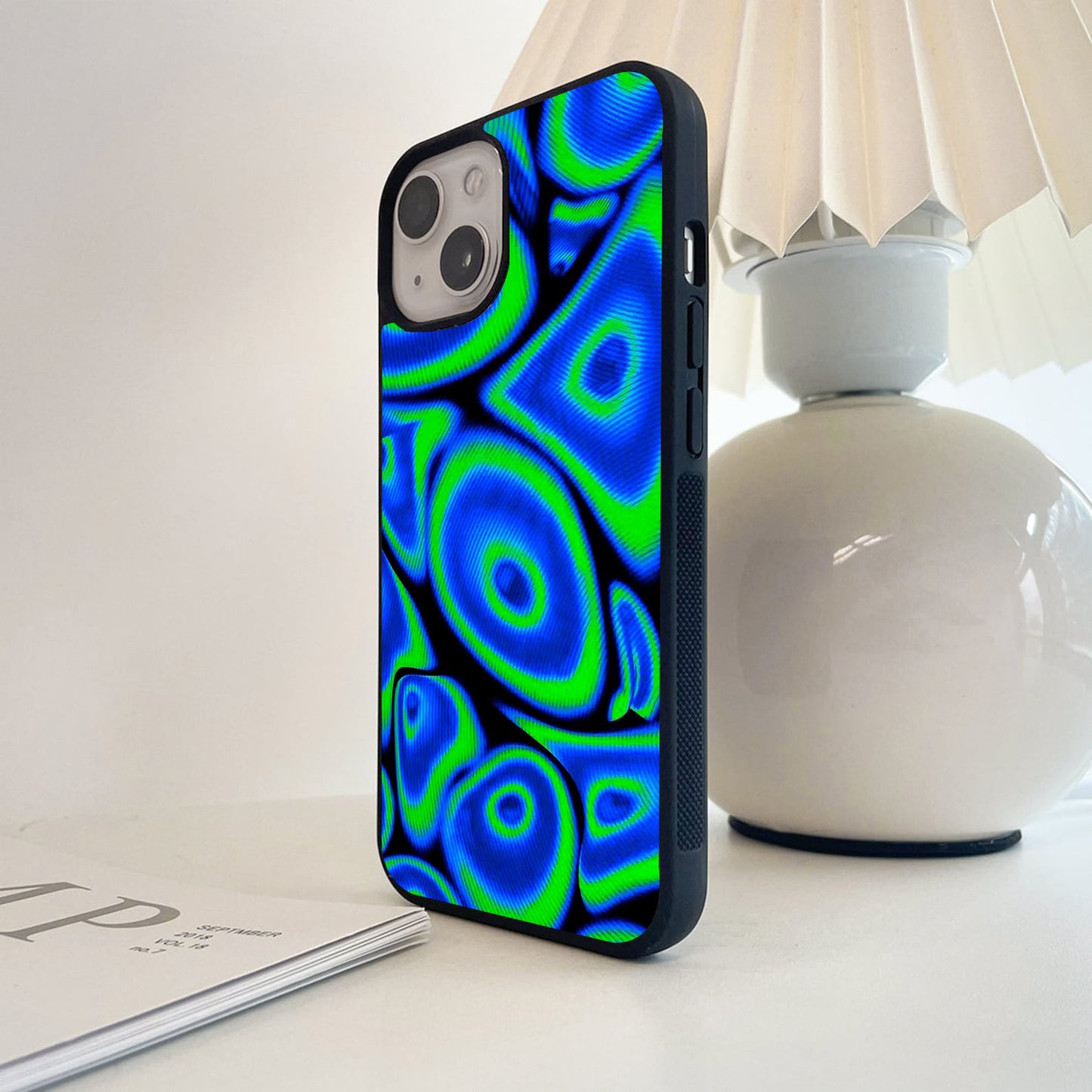 Electric Blue Illusion Glass Case
